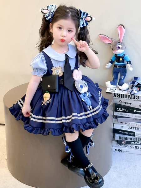 女童兔子警官朱迪夏装儿童2026新款女孩夏季cos洛丽塔公主连衣裙 — 4