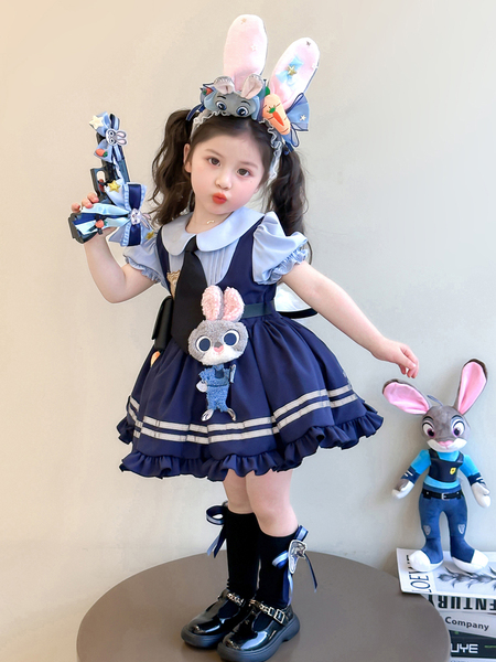 女童兔子警官朱迪夏装儿童2026新款女孩夏季cos洛丽塔公主连衣裙
