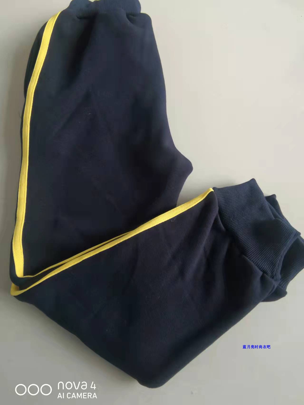 SPRING AUTUMN AND WINTER COTTON DARK BLUE BLACK PANTS A PAIR OF YELLOW SIDE BAR TROUSERS PLUS FLEECE SCHOOL PANTS THE SAME MENS AND WOMENS SWEATPANTS