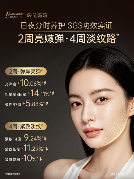 袋鼠妈妈双抗精华液护肤品备孕松露妇女抗皱紧致水化妆品套装正品 — 3