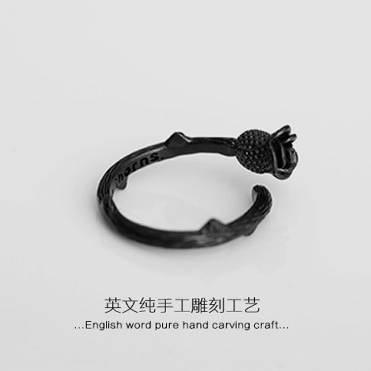 S  VALENTINES DAY INDEX FINGER TAIL RING ROSE OPEN RING FEMALE HIPSTER SIMPLE JAPANESE CREATIVE JEWELRY