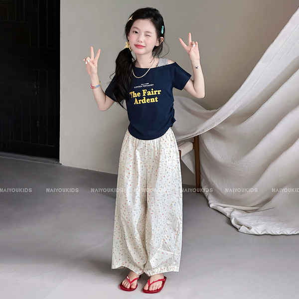 【露肩精】奶油kids童装女童2026新款夏季短袖T恤儿童洋气上衣潮 — 3