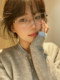 Retro old money style gold wire half-frame glasses for women with myopia can be equipped with a degree metal ellipse and bare face artifact eye frame