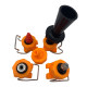 Adjustable spherical fan clip nozzle pretreatment snap-on tube pipe PP plastic cleaning industrial spray head