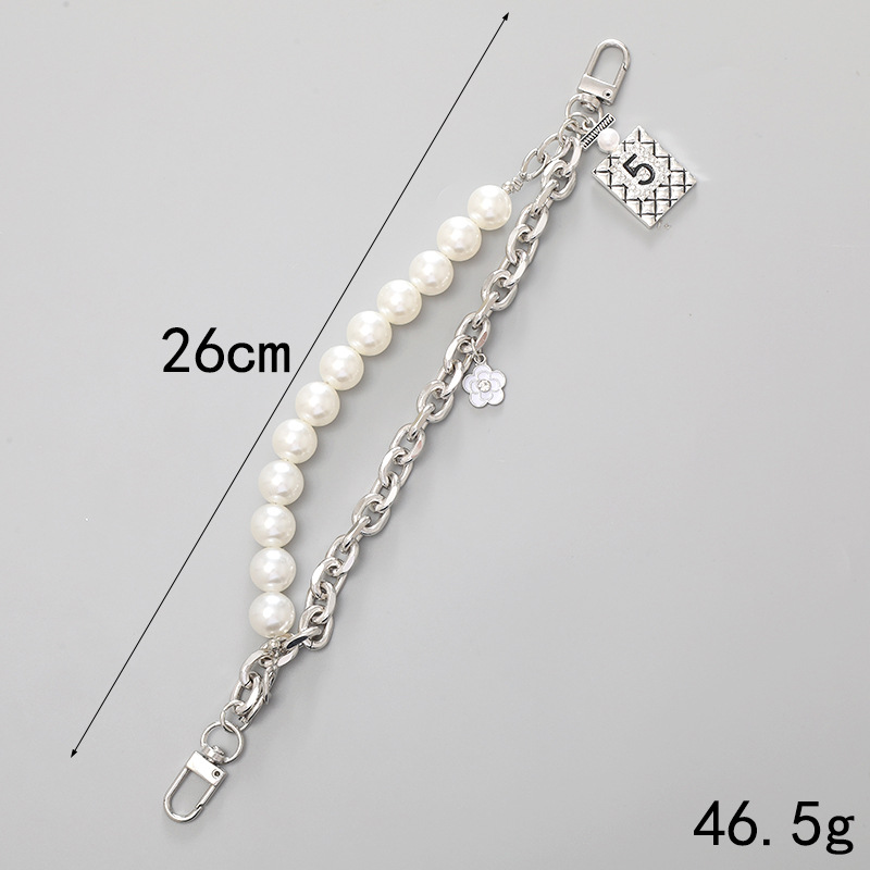 SMALL FRAGRANCE PEARL HANDCHAIN MOBILE PHONE CASE PENDANT HOLE HOLE SHOE ORNAMENT DOUBLE BUCKLE MOBILE PHONE CHAIN SHOES CLOTHING ACCESSORIES WOMEN