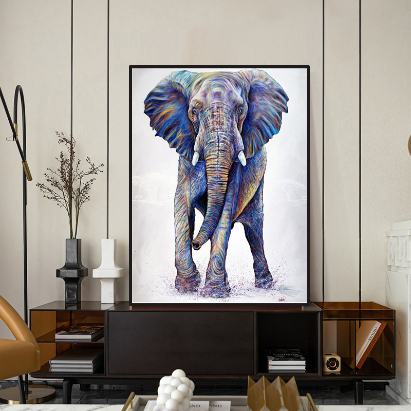 다이아몬드로 가득 찬 5D 다이아몬드 페인팅 새로운 길조 코끼리 동물 도트 다이아몬드 크로스 스티치 유럽과 미국 스타일의 크리스탈 다이아몬드 쇼 분위기