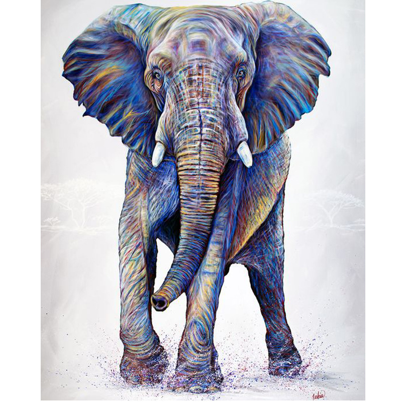 다이아몬드로 가득 찬 5D 다이아몬드 페인팅 새로운 길조 코끼리 동물 도트 다이아몬드 크로스 스티치 유럽과 미국 스타일의 크리스탈 다이아몬드 쇼 분위기