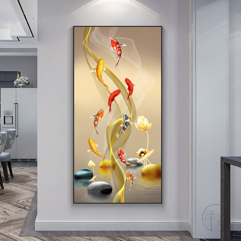 다이아몬드로 가득 찬 5D 다이아몬드 페인팅 2021 새로운 입구 통로 물고기 거실 끈적 다이아몬드 스티커 크로스 스티치 복도 매년 이상