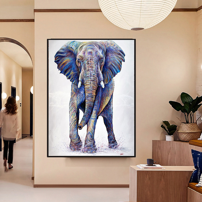 다이아몬드로 가득 찬 5D 다이아몬드 페인팅 새로운 길조 코끼리 동물 도트 다이아몬드 크로스 스티치 유럽과 미국 스타일의 크리스탈 다이아몬드 쇼 분위기