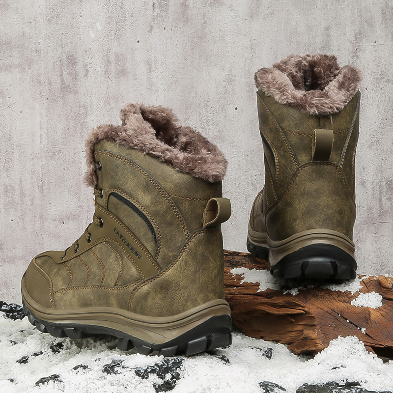 YIJIABAO WINTER THICKENED RUSSIAN PLUS SIZE OUTDOOR MINUS 40 DEGREE WINTER SHOES MENS FUR INTEGRATED SNOW BOOTS