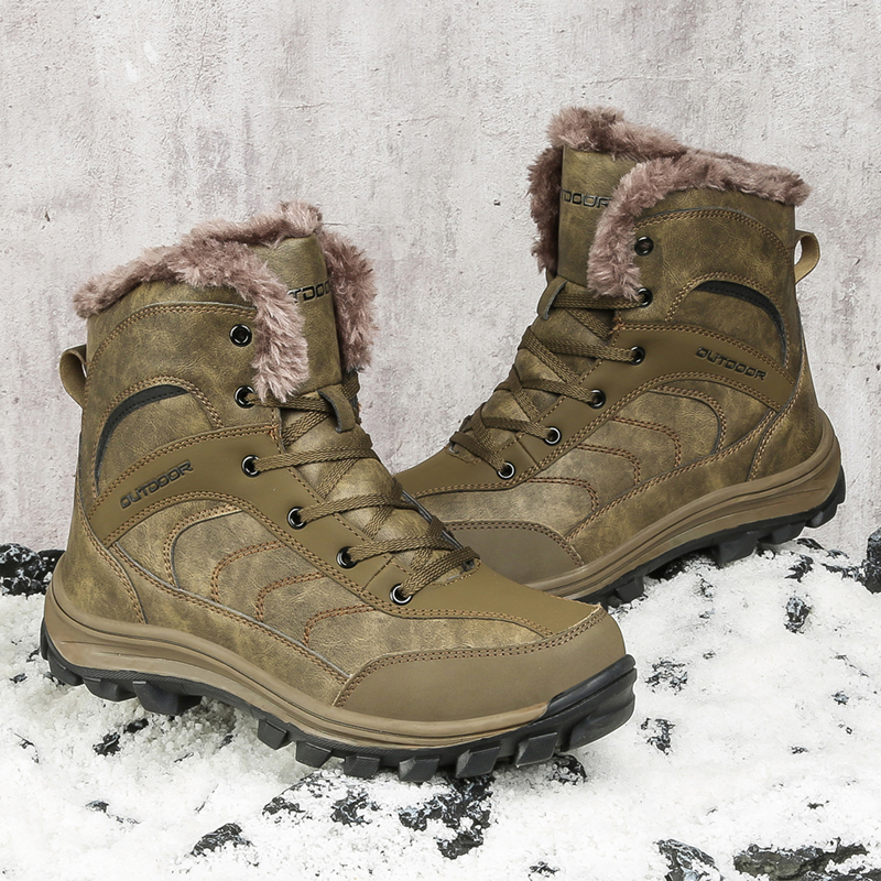 YIJIABAO WINTER THICKENED RUSSIAN PLUS SIZE OUTDOOR MINUS 40 DEGREE WINTER SHOES MENS FUR INTEGRATED SNOW BOOTS