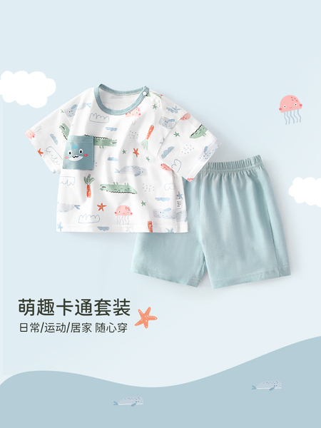 宝宝夏季套装2026新款婴幼儿薄款衣服男童女童短袖短裤儿童两件套