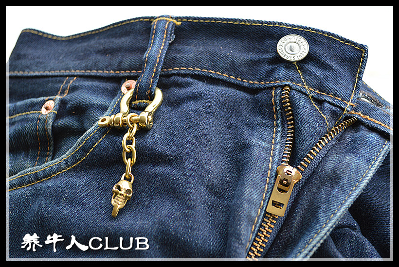 CATTLEMAN CLUB 수제 구리 청바지 펜던트 COWHERD AHMEI 카키색 장식 액세서리 무료 배송