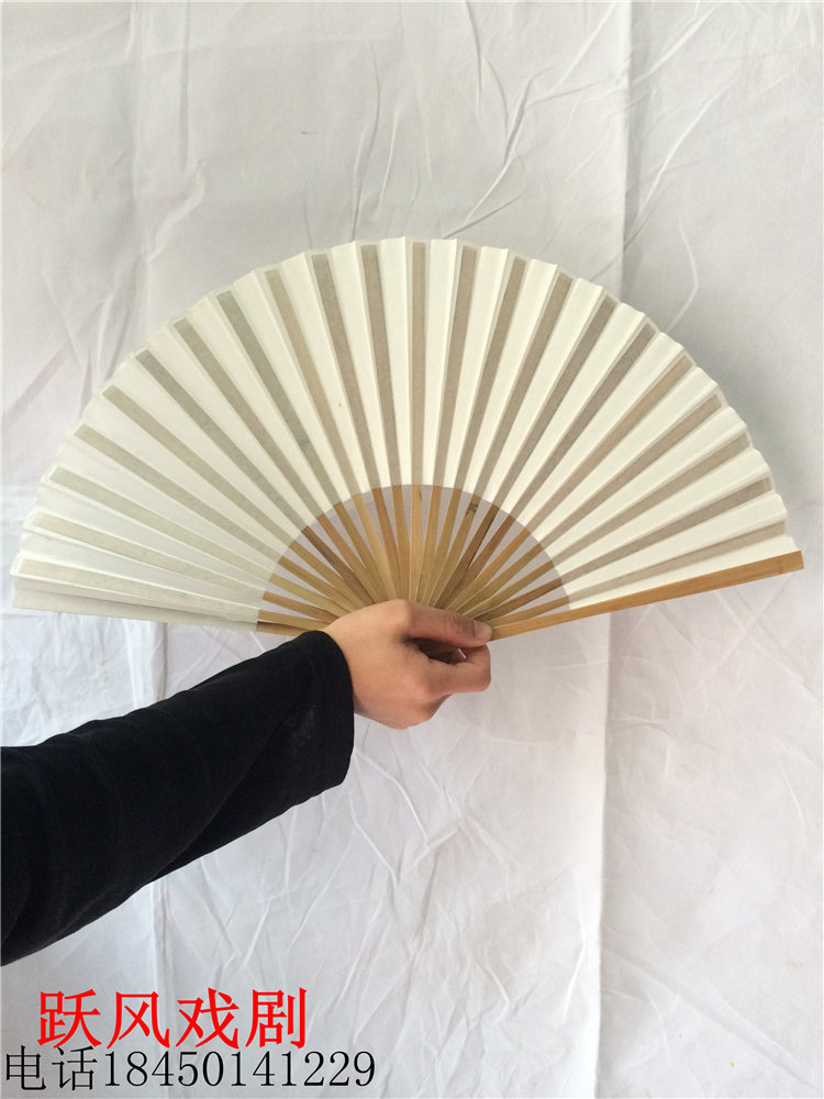 드라마 및 오페라 용품 북경 오페라 무대 공연 의상 공예 등나무 종이 부채 순수 수제 흰색 부채 백서 부채 부채