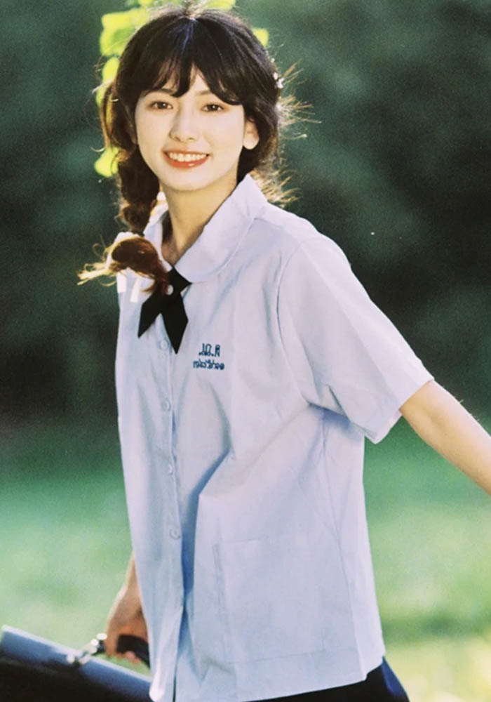 THAI SCHOOL UNIFORM NANO TABOO GIRL FIRST LOVE SUMMER COLLEGE STYLE SHORT-SLEEVED JK UNIFORM SHIRT FEMALE BOX PLEATED SKIRT SUIT