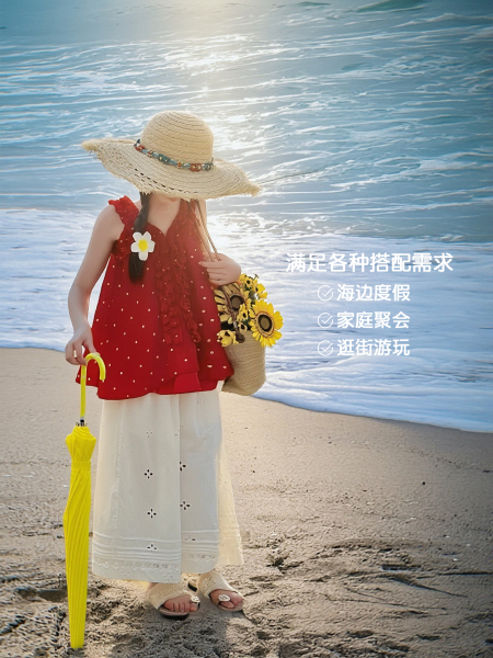 66公主童装女童吊带T恤夏薄款2026新款女孩甜美度假风洋气上衣潮 — 3