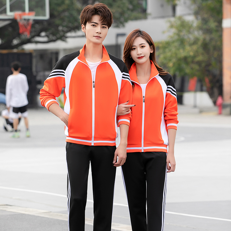 SPORTSSUITSMENS AND WOMENS SPRING AND AUTUMN COUPLES OUTFITS LONG-SLEEVED TROUSERS TWO-PIECE SUITS CUSTOM GROUP CLOTHING PRINTED LOGO