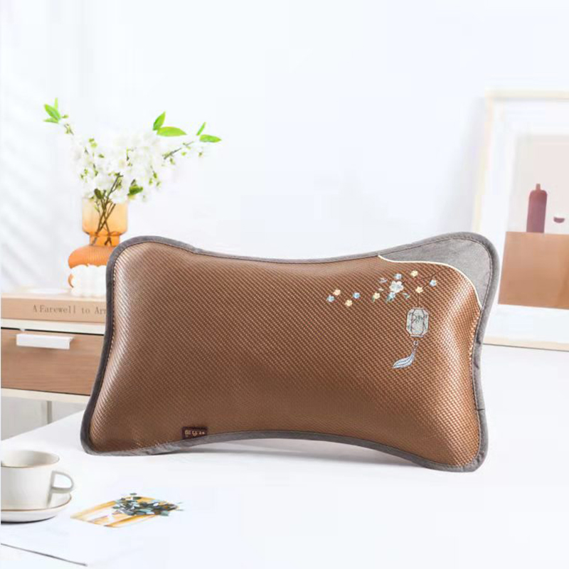 EMBROIDERED MAT PILLOW SUMMER BAMBOO PILLOW TEA PILLOW CORE SINGLE DOUBLE-SIDED PILLOW STUDENT SUMMER ADULT RATTAN PILLOW