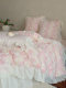French girl heart cotton four-piece set romantic three-dimensional rose lace quilt cover pure cotton sheet bed cover pink bedding