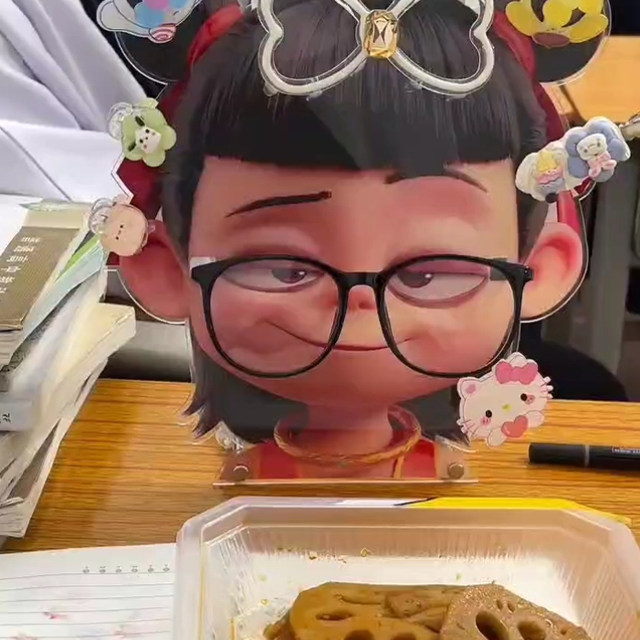 Nezha: Devil Child's New Peripheral Stand Multifunction Nezha Glasses Frame Cartoon Acrylic Desktop Ornament