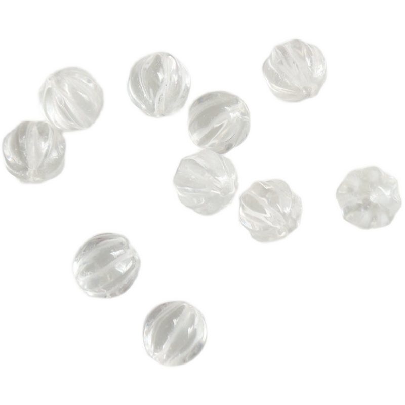 10MM 천연 화이트 크리스탈 손으로 조각 한 호박 비즈 느슨한 구슬 팔찌 목걸이 페르시 DIY 고대 스타일 머리핀 액세서리