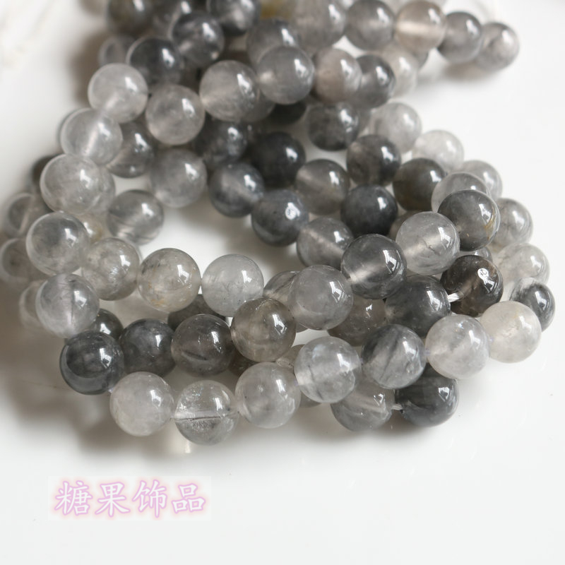 4-10MM NATURAL CLOUD CRYSTAL BEADS GREY CRYSTAL DEVIL CRYSTAL LOOSE BEADS DIY HANDMADE SEMI-FINISHED BEADED ACCESSORIES