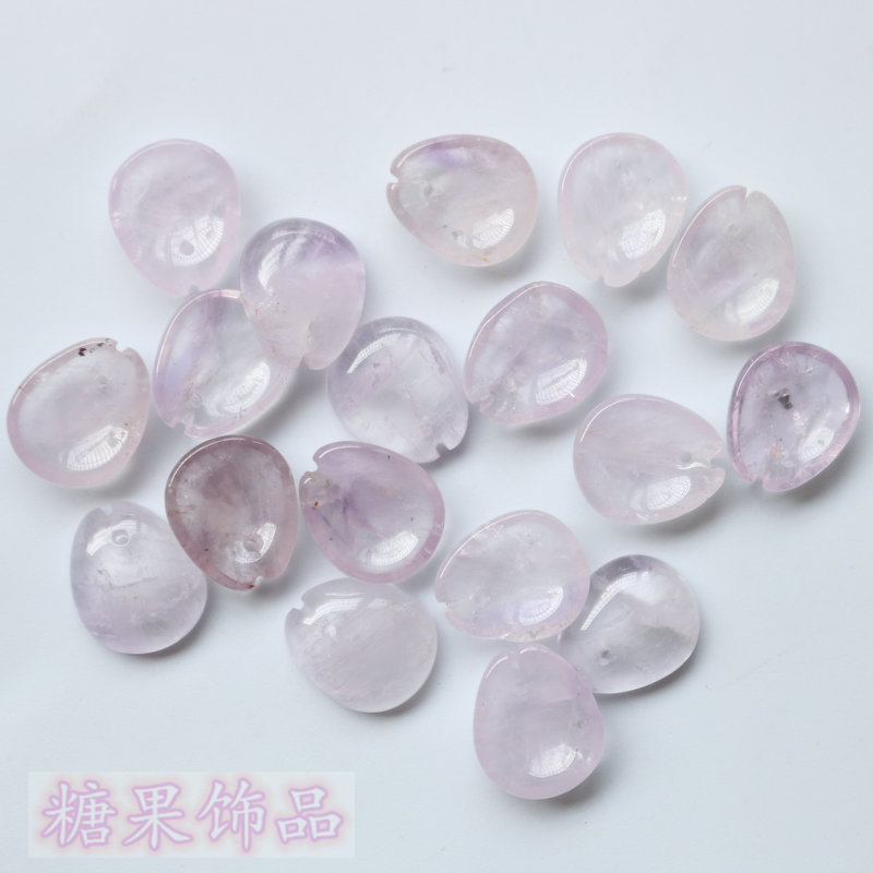 NATURAL AMETHYST EDGE HOLE PETALS PINK CRYSTAL SMALL ROUND PLUM PURPLE JADE PETALS ANCIENT HAIRPINS BRAIDED FLOWER MATERIALS DIY ACCESSORIES