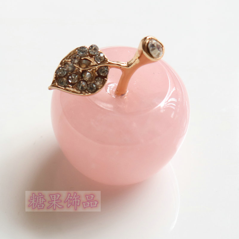30MM PINK CRYSTAL APPLE ORNAMENT ZHAO PEACH BLOSSOM WANG MARRIAGE HOME CRYSTAL ORNAMENT CHRISTMAS EVE GIFT