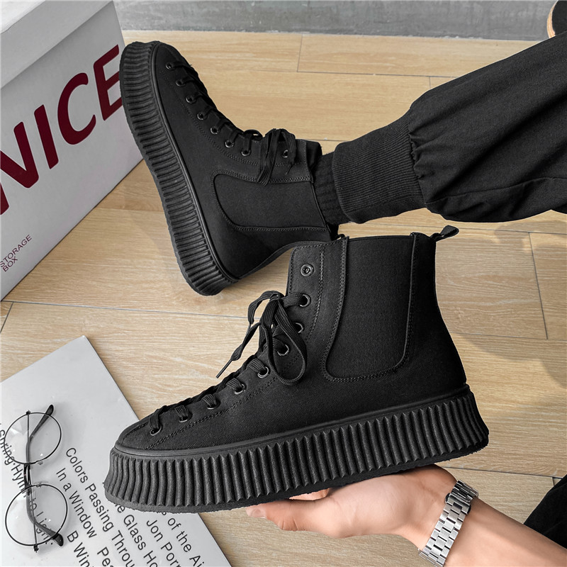 MARTIN BOOTS MENS HIGH-TOP WINTER VELVET WARM COTTON SHOES HUIZHOU SHORT FACE THICK-SOLED CHIMNEY TIDE BRAND CHELSEA SNOW BOOTS