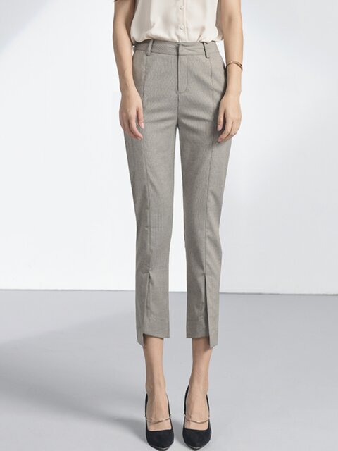 Vandoni 2024 new striped suit pants for women's summer small feet cropped pants to make them look slim and elegant OL cropped pants cigarette pants