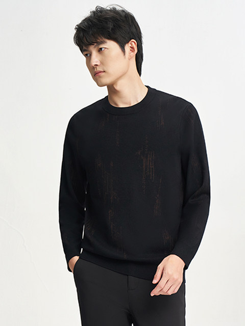Talented men's wool sweater for men 2024 autumn and winter new warm bottoming inside round neck pullover sweater