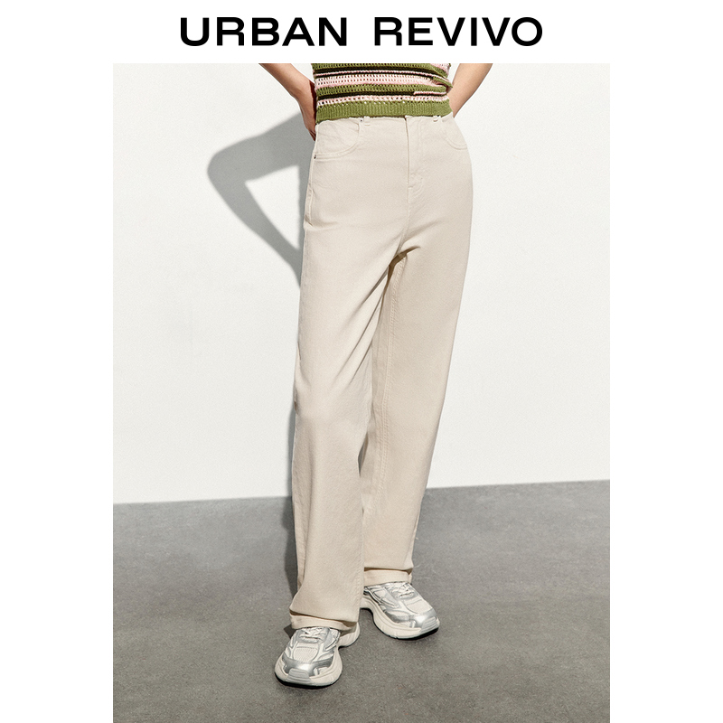 UR2024 SUMMER NEW WOMENS CASUAL AND VERSATILE HIGH-WAISTED SLIM STRAIGHT DENIM PANTS UWL840093
