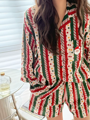 Ретро рубашка, пижама, хлопковый брендовый комплект подходит для мужчин и женщин для влюбленных, французский стиль