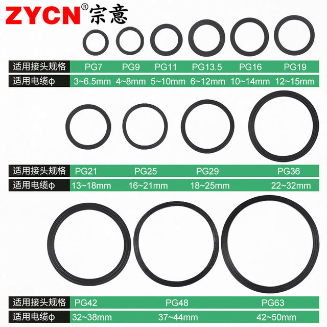 PG type nylon waterproof joint gasket PG7/9/11/13.5/16/19/21/25/29/36/42/48/63