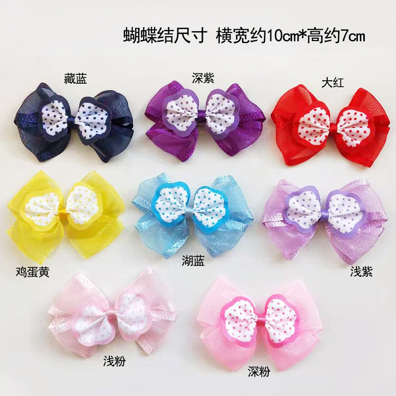 CHILDRENS CUTE SNOW GAUZE POLKA DOT RIBBED FLOWER HAIR ORNAMENT HAIRPIN DIY SHOES AND HATS CLOTHING ACCESSORIES PACKAGING BROOCH SEMI-FINISHED PRODUCTS