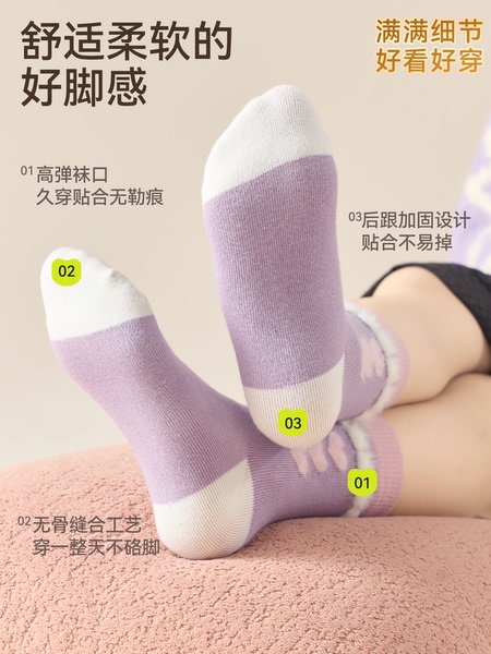 儿童袜子女童秋季女款纯棉袜女孩宝宝秋冬款高筒棉袜宝宝秋天童袜 — 3