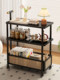 Living room cart storage rack sofa side several small apartment with wheels movable tea table snack storage rack
