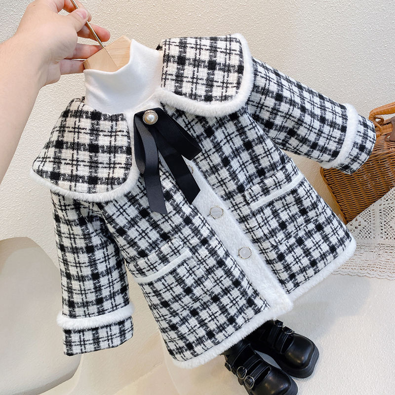 FEMALE 6 CHILDRENS COAT AUTUMN AND WINTER STYLE FOREIGN STYLE 2022 NEW KOREAN VERSION OF SMALL AND MEDIUM-SIZED 3 CHILDREN WINTER THICKENED BABY GIRL PADDED TOP
