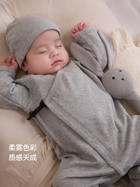 考拉鼻鼻[纯彩柔雾·新生氛围感]初生婴儿衣服基础百搭四季连体衣 — 2