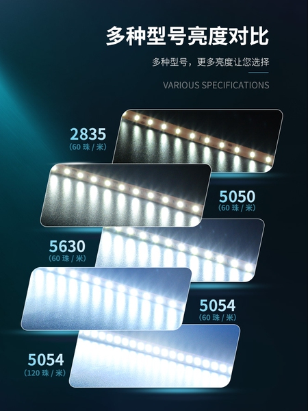 12v灯带led灯条防水贴片自粘长条220V超亮24v线形灯夜市摆摊专用