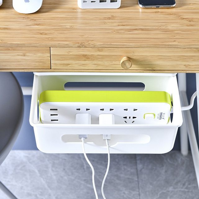 Under-table tissue box for household living room hidden board storage box without punching computer desk bottom sticker tissue box