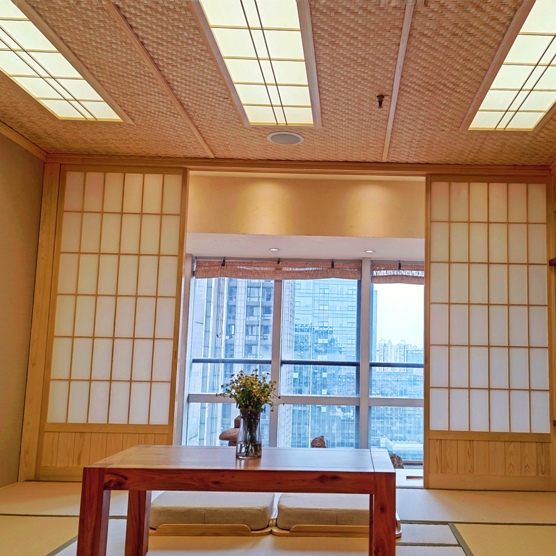 CARBONIZED DECORATION: BAMBOO MAT CEILING BACKGROUND WALL B&B HOTEL RESTAURANT TEA ROOM RETRO HANDMADE BAMBOO STRAW MAT DECORATION