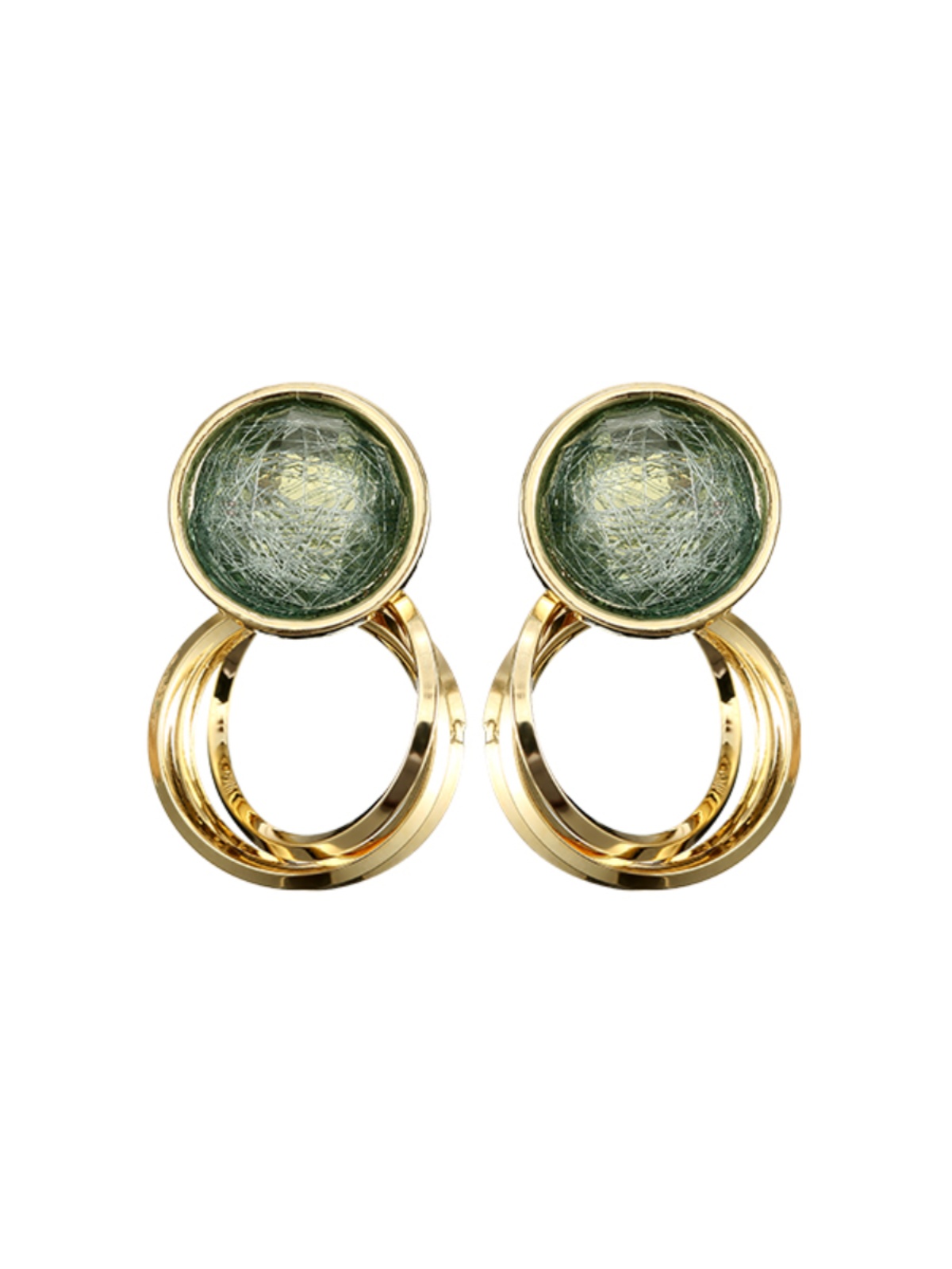 레트로 귀걸이 2024 여성을위한 새로운 트렌디 한  기질 하이 엔드 대기 귀걸이 틈새 디자인 라운드 페이스 슬리밍