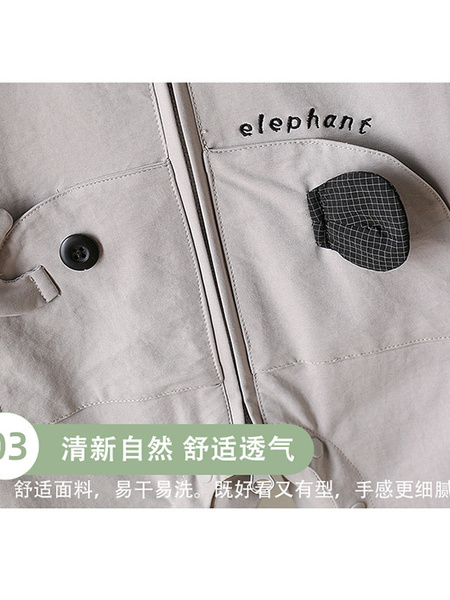 冲锋衣婴儿初秋连体衣防风户外服超萌卡通宝宝春秋爬爬服连帽外套 — 3