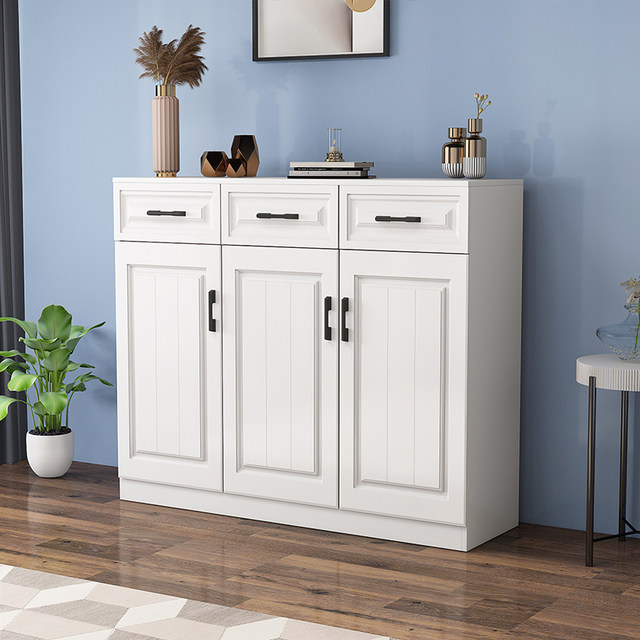 Solid wood balcony cabinet storage cabinet sun protection shoe cabinet large capacity drawer storage cabinet bay window cabinet European customization