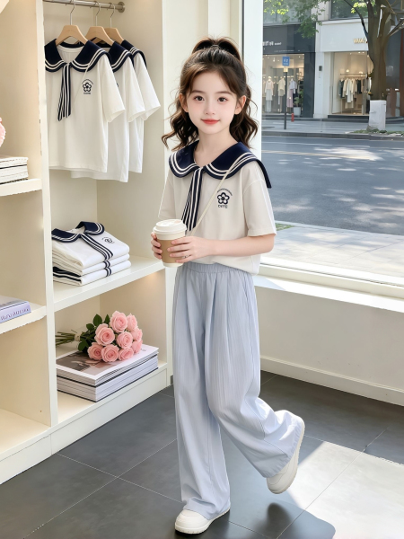 女童夏套装2026新款儿童洋气夏装短袖T恤女孩夏季时髦休闲两件套 — 3