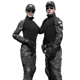 Камуфляжный летний тонкий износостойкий дорожный комплект для тренировок, короткий рукав