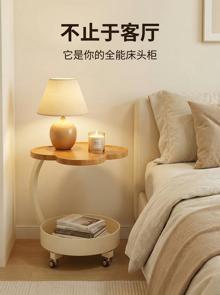 卧室可移动边几床头柜替代神器家用小型铁艺边柜收纳床边柜置物架