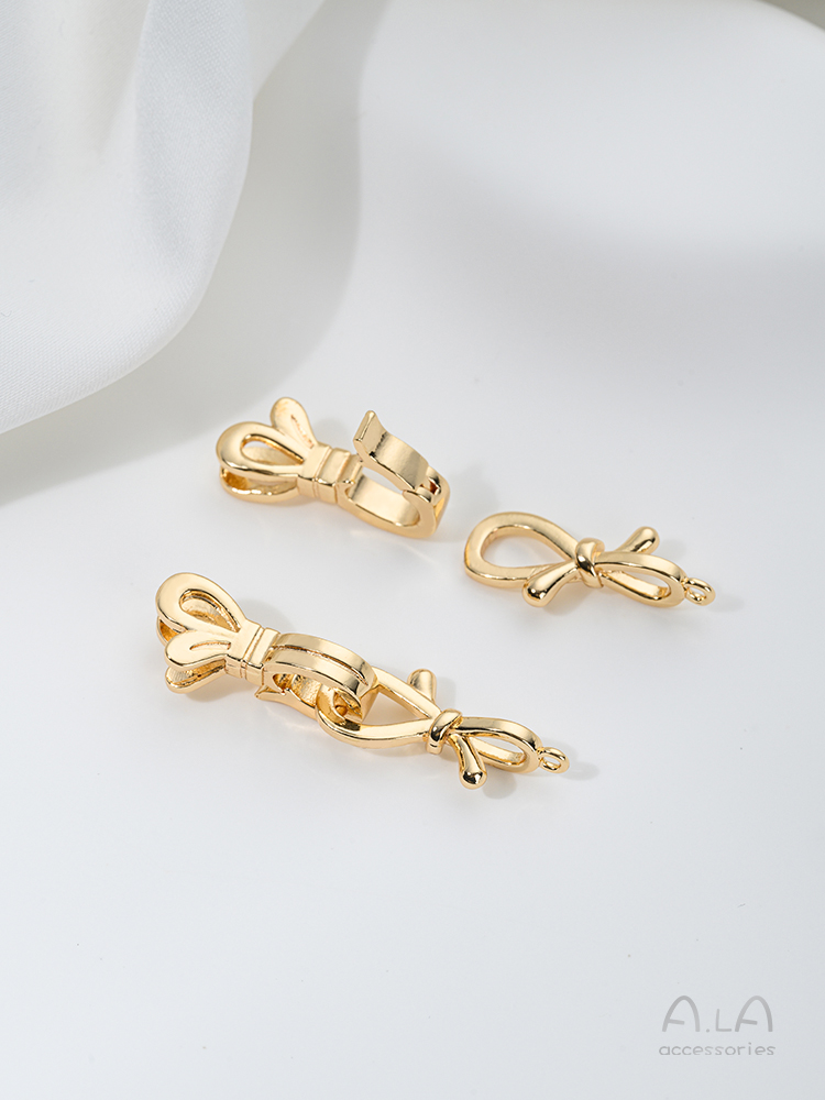 14K GOLD-FILLED COLOR-RETAINING PEARL NECKLACE BUTTERFLY BUCKLE CONNECTING BUCKLE BUCKLE HANDMADE DIY SWEATER CHAIN CLOSING BUTTON HEAD ACCESSORIES