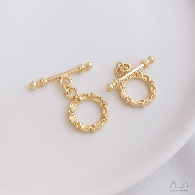 COLOR-RETAINING JEWELRY CLASP 14K GOLD-FILLED THREAD LACE ROUND HEART DIAMOND OT CLASP DIY BRACELET NECKLACE CONNECTION ACCESSORIES